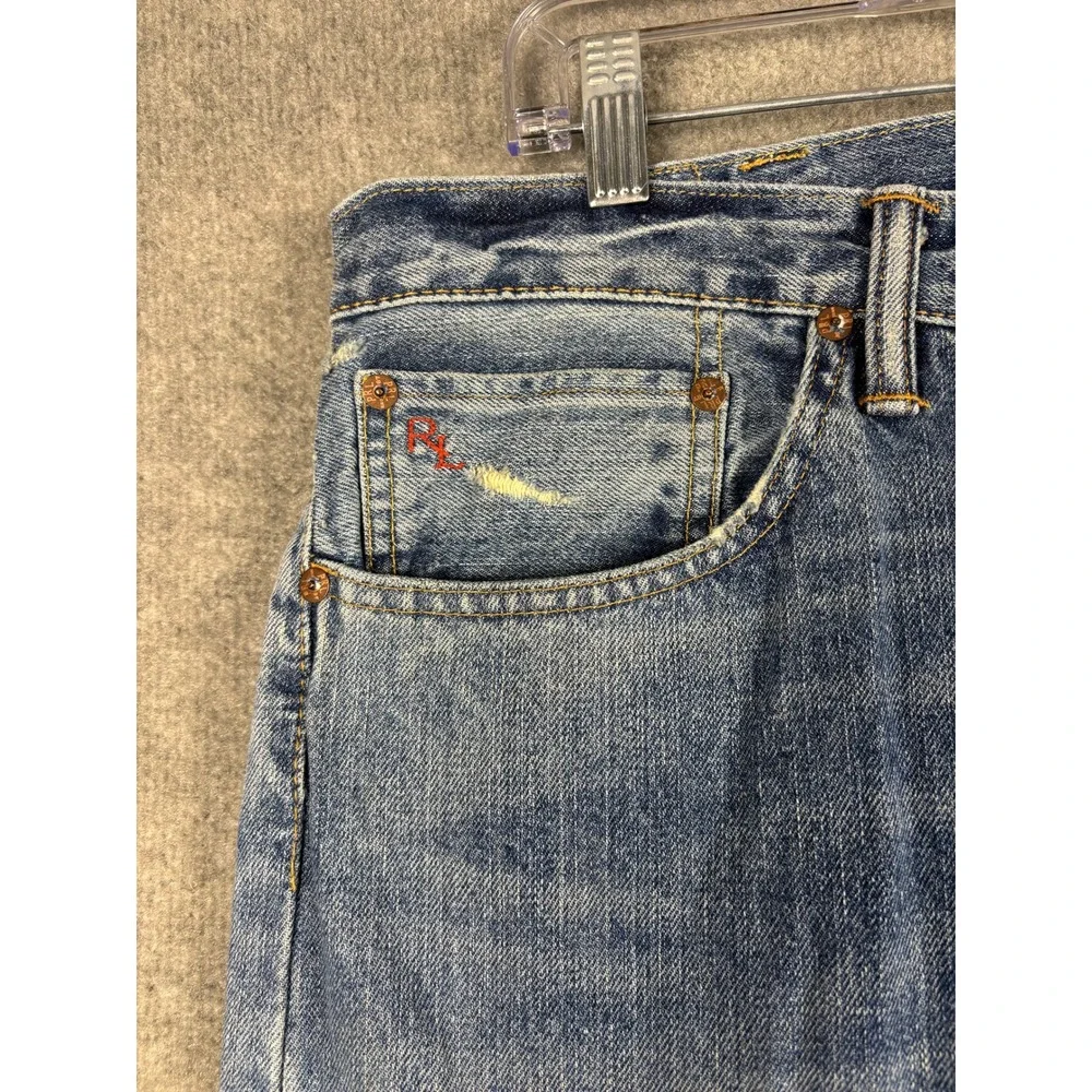 Polo Ralph Lauren 381 Slim Straight Leg Jeans 38x32 Blue Denim